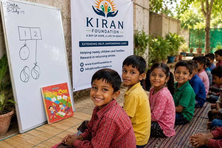Children learning at a Kiran Foundation centre
