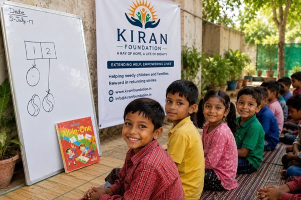 Children learning at a Kiran Foundation centre